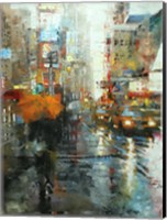 Framed Manhattan Orange Umbrella