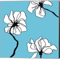 Framed 'Flowers in Blue 2' border=