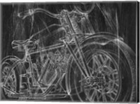 Framed Motorcycle Mechanical Sketch I