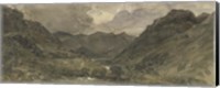 Framed Landscape of Hills and Mountains