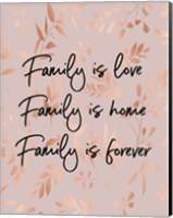 Framed Family Is Love - Pink