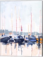 Framed Watercolor Boat Club II
