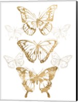 Framed Gold Butterfly Contours II
