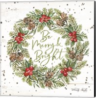 Framed Be Merry & Bright Wreath