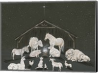 Framed Animal Nativity Scene