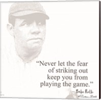 Framed 'Baseball Greats - Babe Ruth' border=