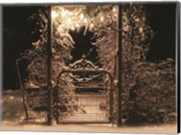 Framed Snowy Garden Gate