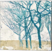 Framed 'Turquoise Trees II' border=