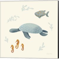 Framed 'Ocean Life Sea Turtle' border=