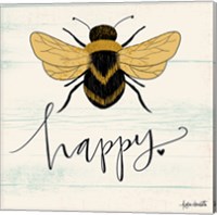 Framed 'Bee Happy' border=