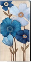 Framed Fleurs Bleues I