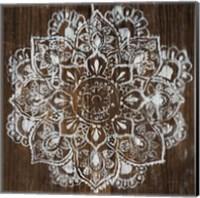 Framed Mandala on Dark Wood