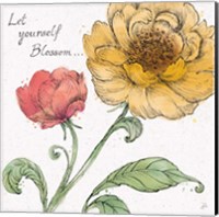 Framed Blossom Sketches III Words Color