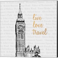 Framed 'Live Love Travel' border=