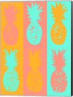 Framed Vibrant Striped Pineapples