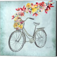 Framed 'Floral Day Bike I' border=