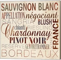 Framed 'Wine Words II' border=