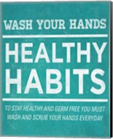 Framed 'Healthy Habits I' border=
