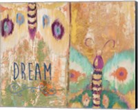 Framed 'Ikat Flutter Dream' border=