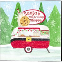 Framed Food Cart Christmas IV Santas Milk and Cookies
