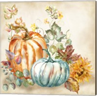 Framed 'Watercolor Harvest Pumpkin I' border=