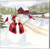 Framed 'Snowman Christmas III' border=