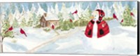 Framed Snowman Christmas panel I
