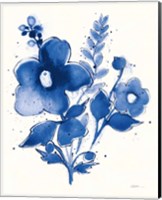 Framed 'Independent Blooms Blue IV v2' border=
