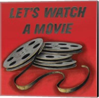 Framed 'Lets Watch a Movie Red' border=