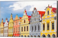 Framed Europe, Czech Republic, Telc Colorful Houses On Main Square