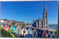 Framed Deck Of Card Houses With St Colman's Cathedral In Cobh, Ireland