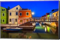 Framed Europe, Italy, Burano Sunset On Canal