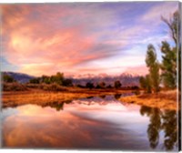 Framed California, Bishop Sierra Nevada Range Reflects In Pond