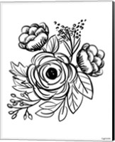 Framed 'Flower Sketch II' border=