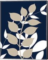 Framed 'Navy Foliage I' border=