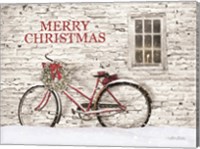 Framed Merry Christmas Bicycle