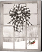 Framed Christmas Sleigh with Bow