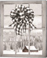 Framed Christmas Barn with Bow