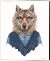Framed Wolf in Waistcoat