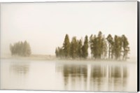 Framed Morning Fog Along The Yellowstone River In Yellowstone National Park
