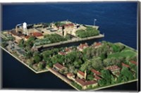 Framed New York Ny Aerial Of Ellis Island