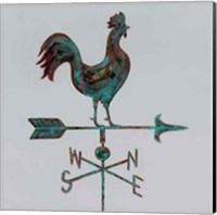 Framed 'Rural Relic Rooster' border=