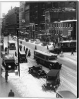 Framed Snowy Philadelphia City Street In Winter