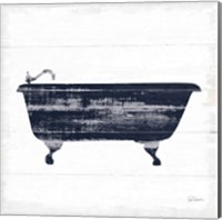 Framed Shiplap Bath I Navy