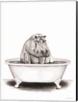 Framed Hippo in Tub