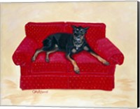 Framed Dobie on Red