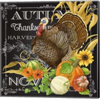 Framed 'Harvest Greetings I' border=