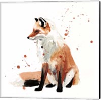 Framed Watercolor Fox I