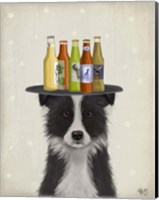 Framed Border Collie Black White Beer Lover