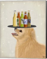 Framed Pomeranian Yellow Beer Lover